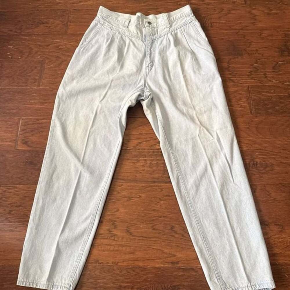 Vintage 1980s Lee Jeans Womens 18w Light Wash Bareback Made In Usa